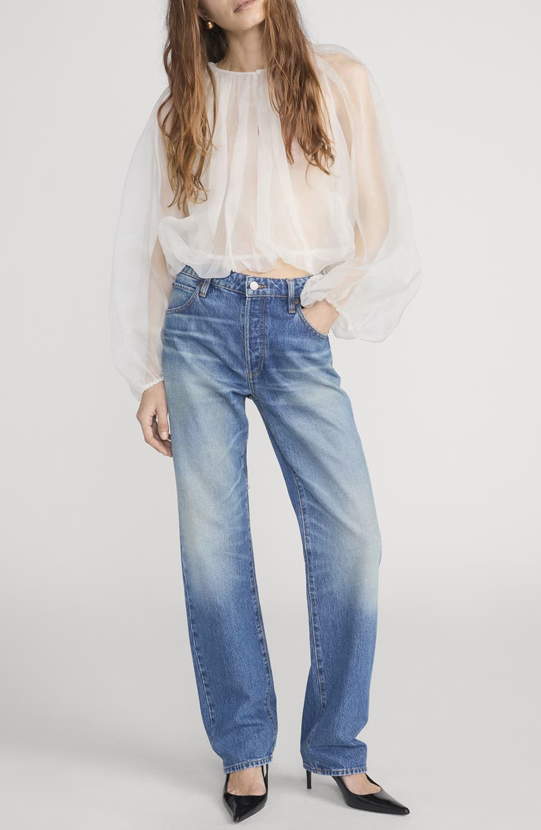 FRAME Sheer Silk Top, Alternate, color, Cream