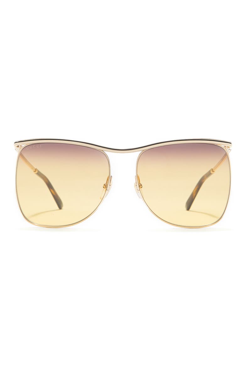 63mm Square Sunglasses, Main, color, GOLD