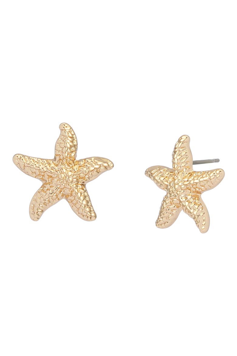 Starfish Stud Earrings, Main, color, GOLD