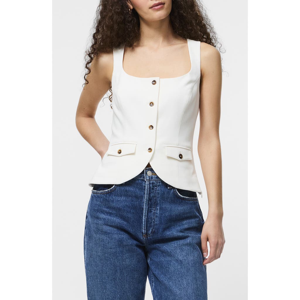 French Connection Azra Twill Vest In White