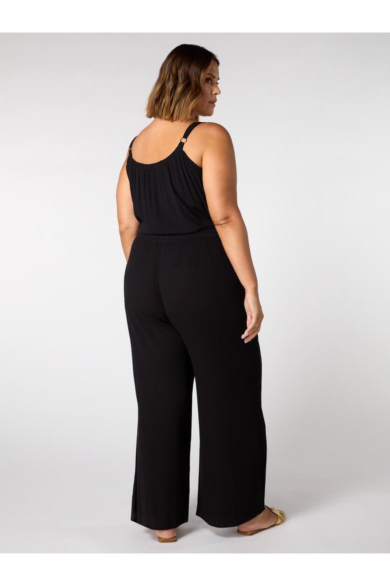 Crinkle Gathered Cami, Alternate, color, Black