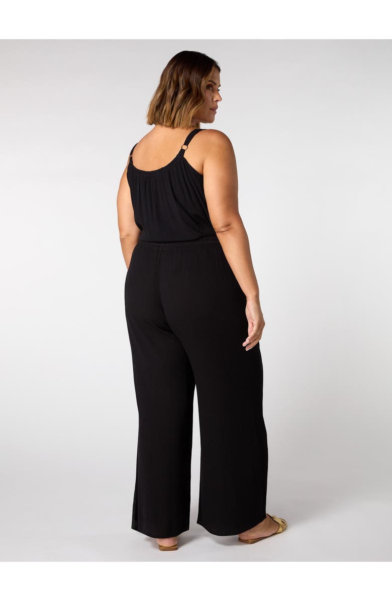 Live Unlimited Crinkle Gathered Cami, Alternate, color, Black