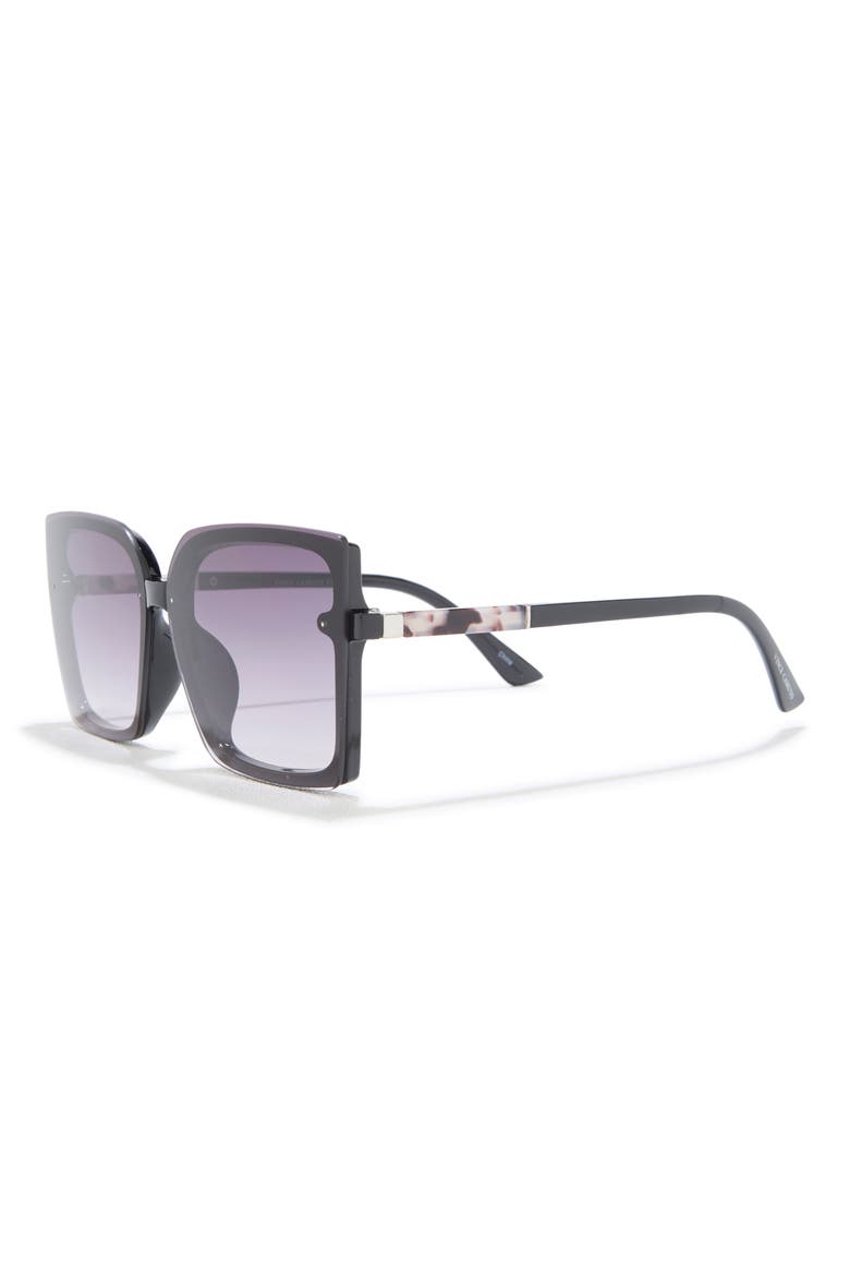 136mm Oversize Square Sunglasses, Alternate, color, BLACK