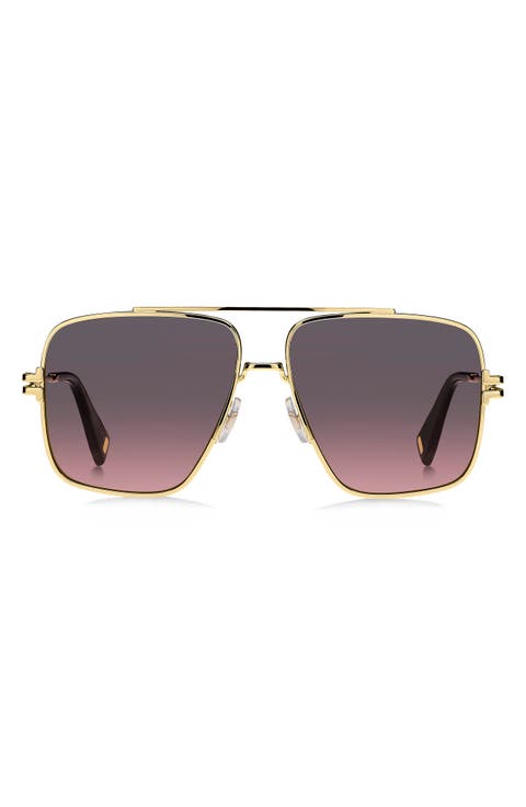 59mm Gradient Square Sunglasses with Chain