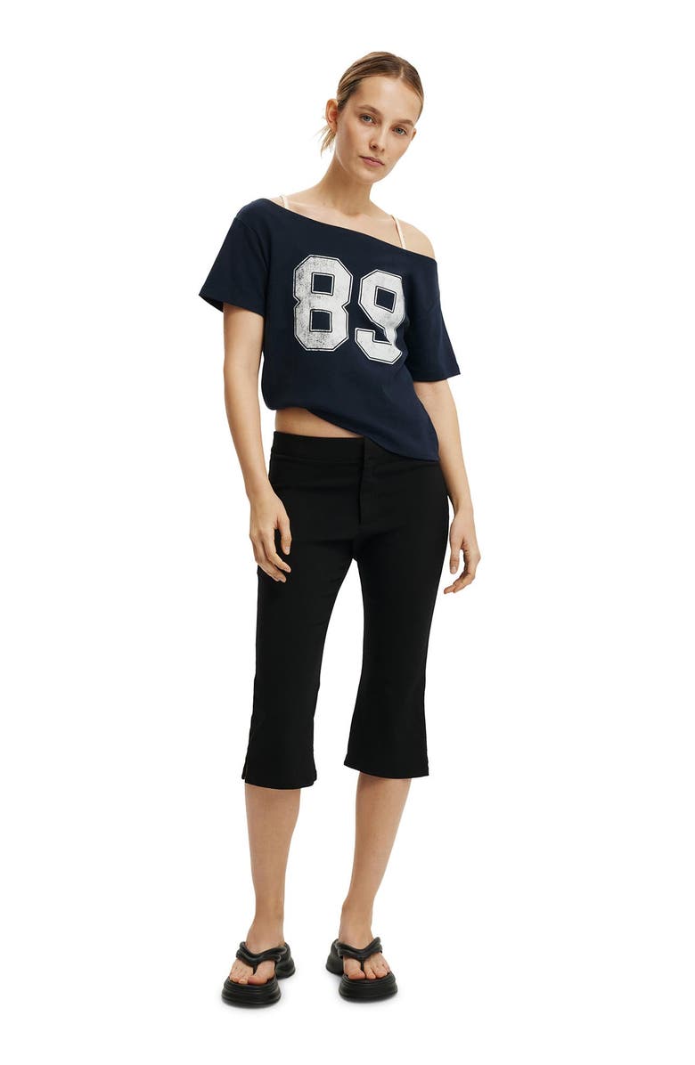 Cotton On Women's The Sporty Off Shoulder Graphic Tee, Alternate, color, 89  Total Eclipse