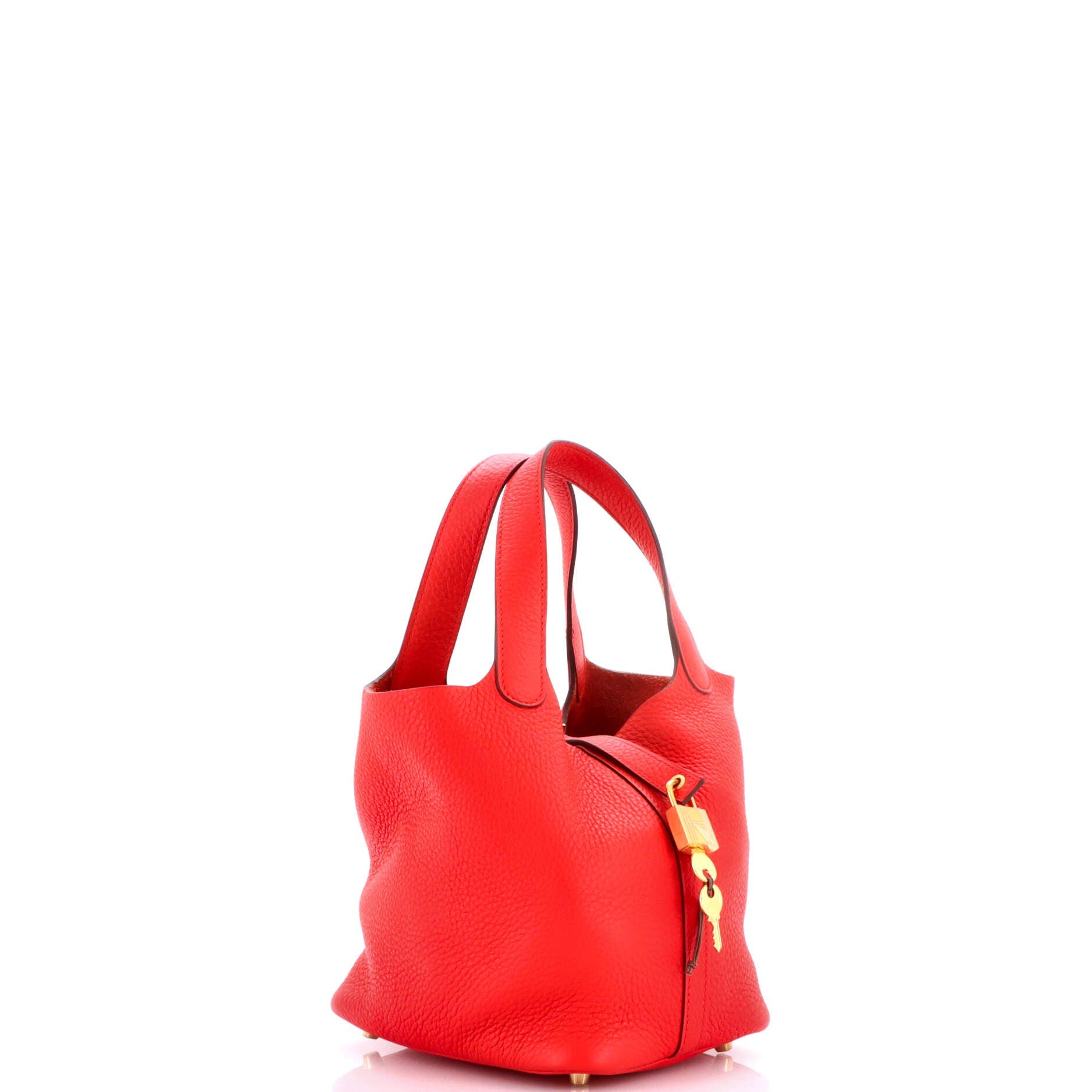Pre-Owned Hermes Picotin Lock Bag Clemence PM, Alternate, color, Rouge De Coeur