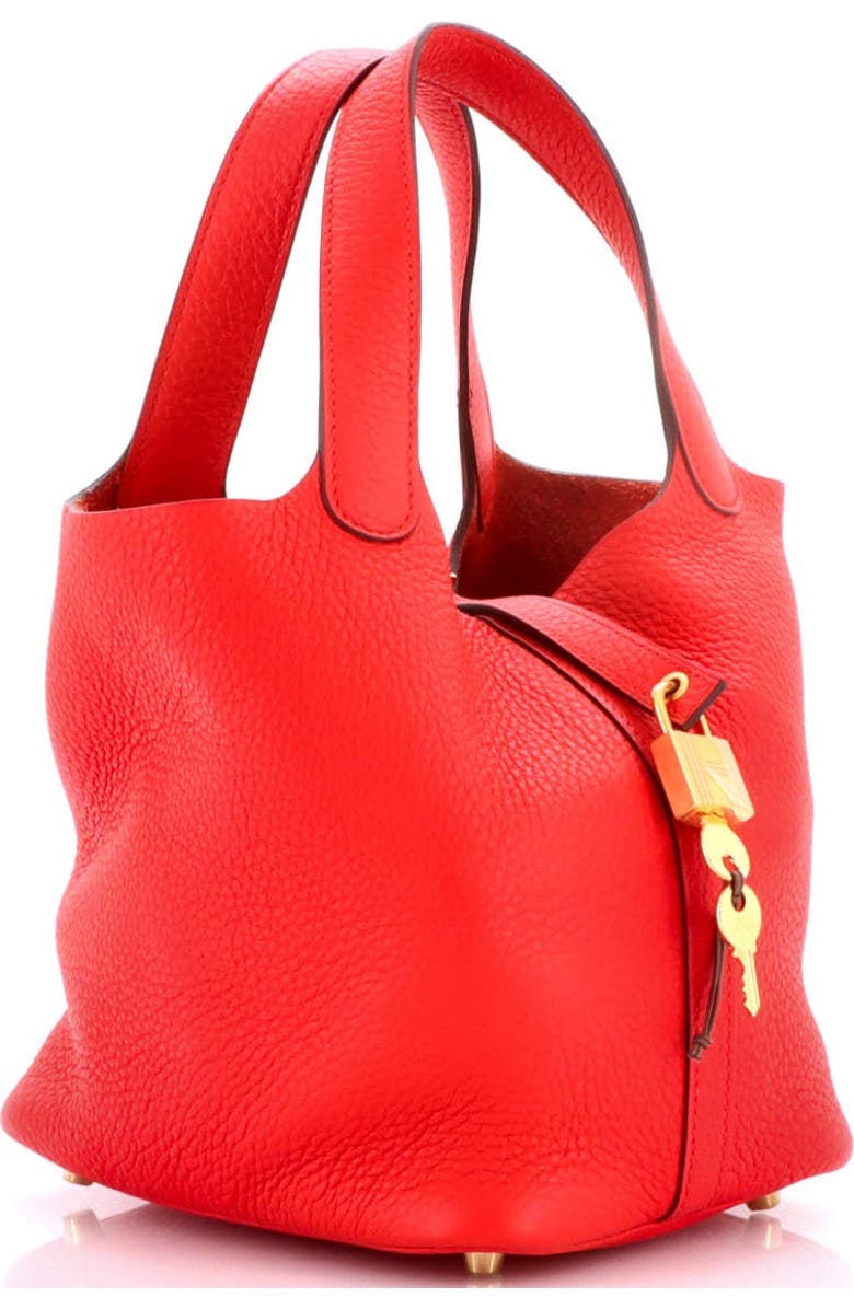 Pre-Owned Hermes Picotin Lock Bag Clemence PM, Alternate, color, Rouge De Coeur
