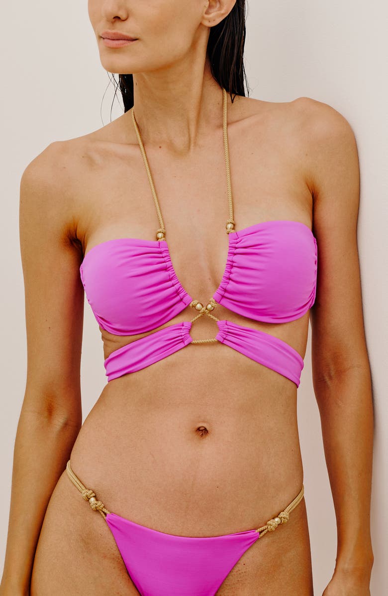 ViX Paula Hermanny Gi Solid Strappy Bikini Top, Alternate, color,