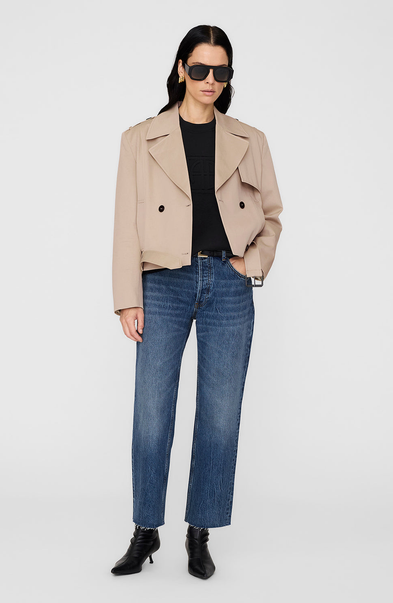 ANINE BING Alto Sweatshirt with Framed Monogram, Alternate, color, 