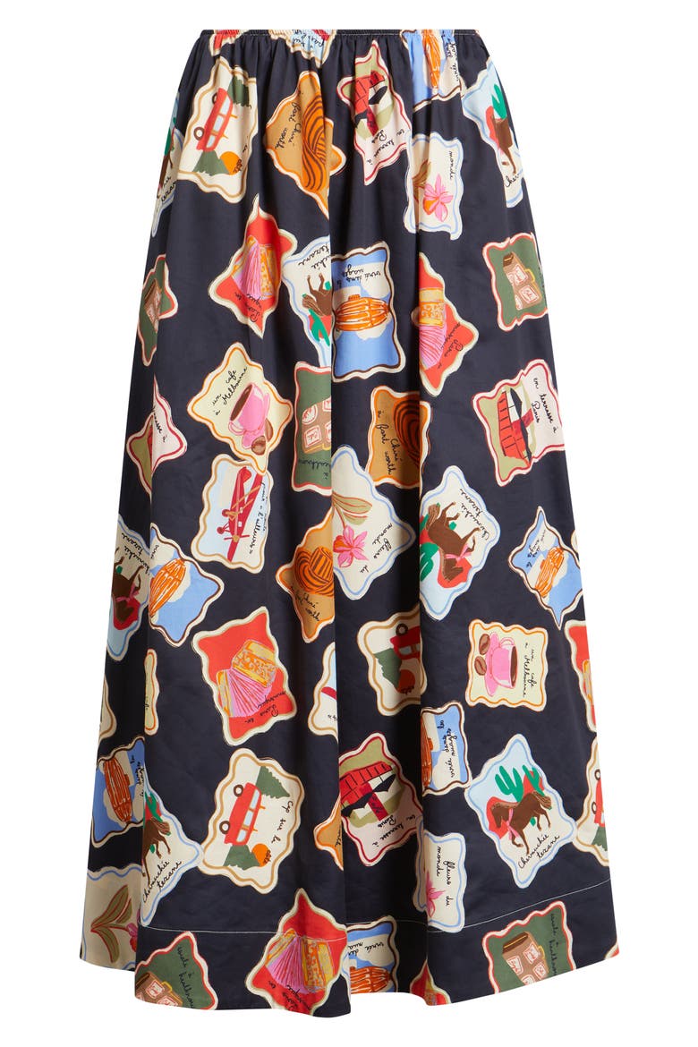 Borth Print Midi Skirt, Alternate, color, TIMBRES PRINT