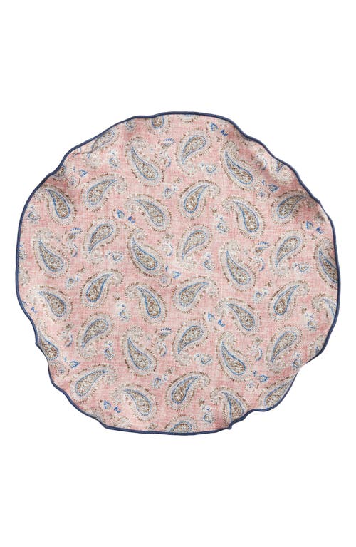 Shop Edward Armah Paisley & Dot Reversible Silk Pocket Circle In Pink