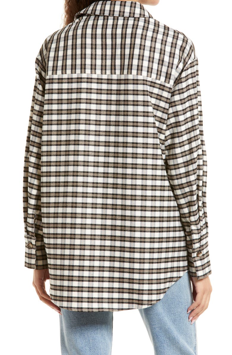 Topshop Oversize Check Button-Up Shirt | Nordstromrack
