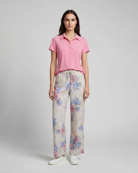 Exotic Floral Lillian Womens Wide-leg Pant