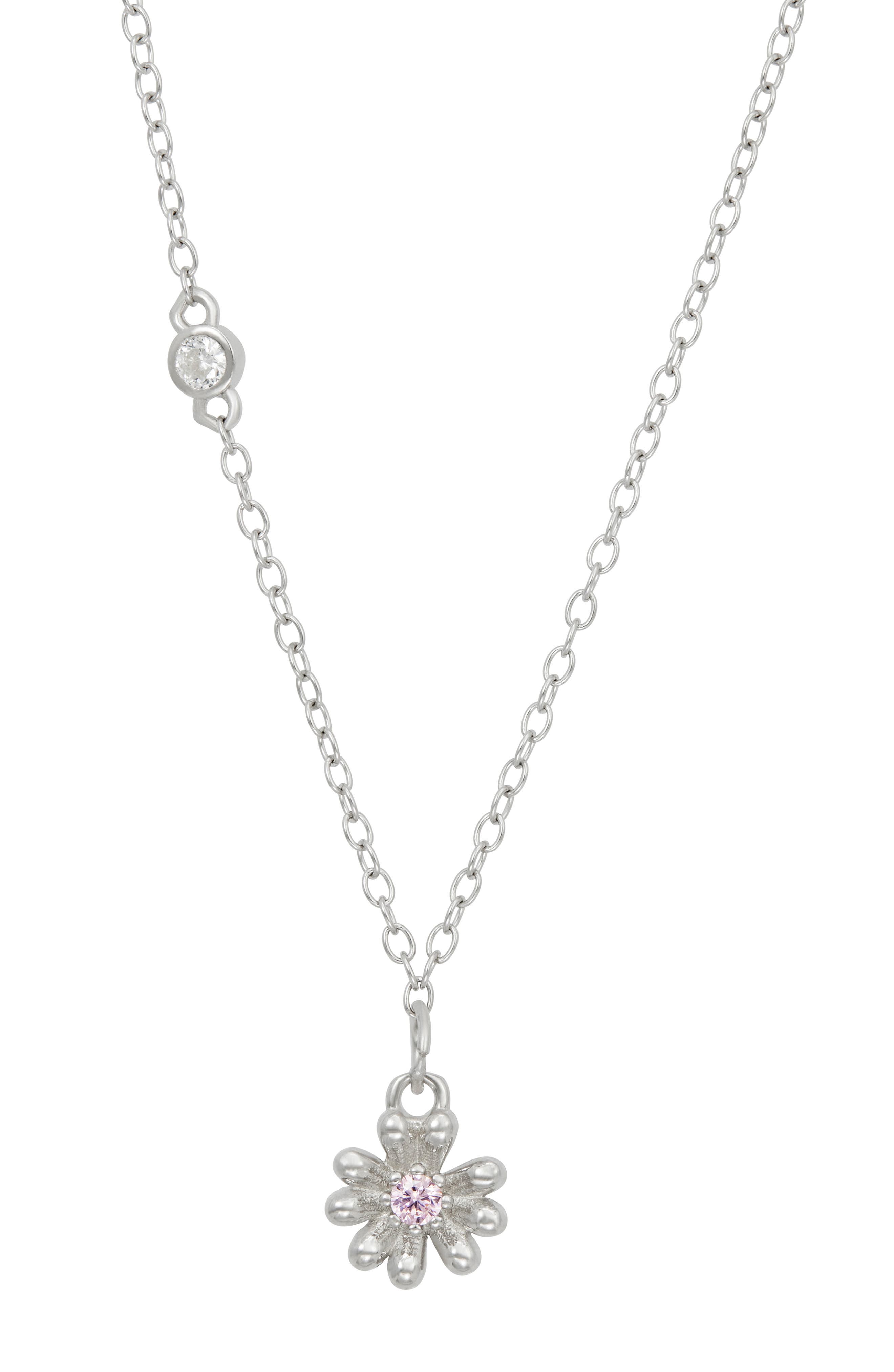 SAVVY CIE JEWELS Cubic Zirconia Daisy Pendant Necklace