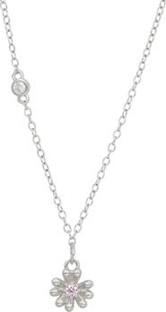 SAVVY CIE JEWELS Cubic Zirconia Daisy Pendant Necklace