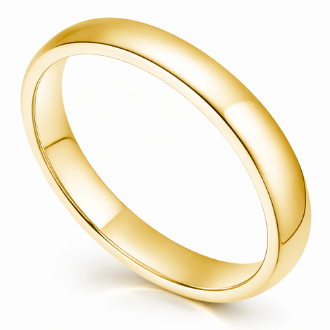 Gold-Tone Sterling Silver 4MM Wedding Band