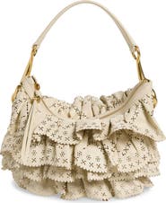 Burberry Bridle Perforated Ruffles Shoulder Bag