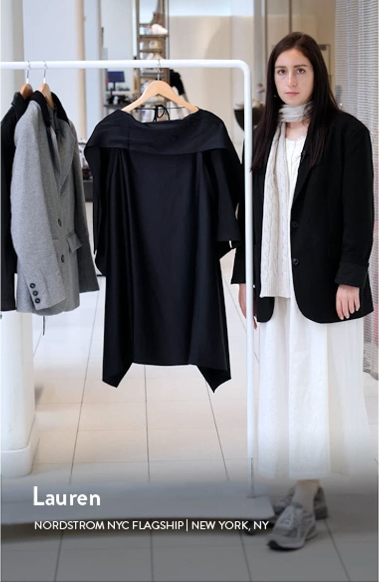 Laurence Sleeveless Satin Cape Dress, sales video thumbnail