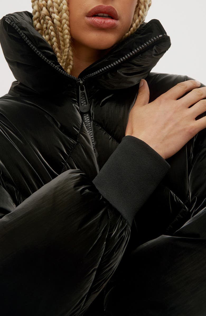 Noize Paris Water Resistant Hooded Puffer Jacket, Alternate, color, Black