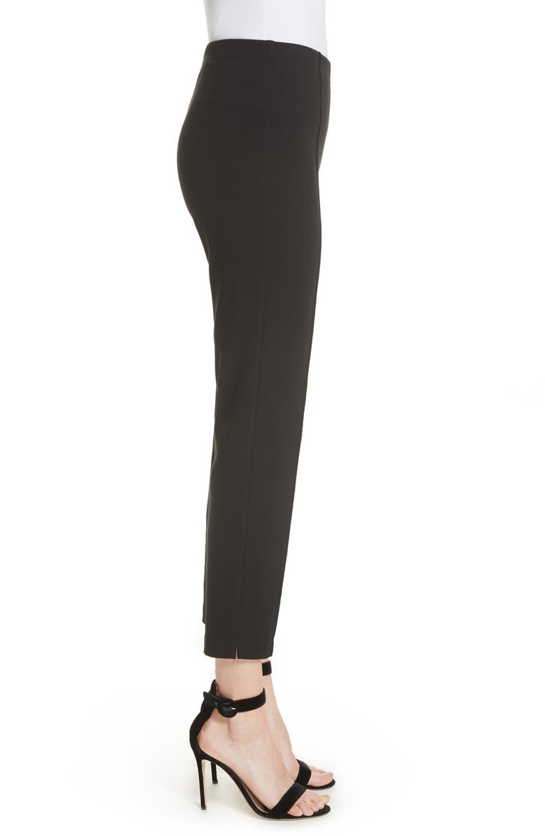 ST. JOHN Collection Ponte Knit Ankle Pants, Alternate, color, Caviar