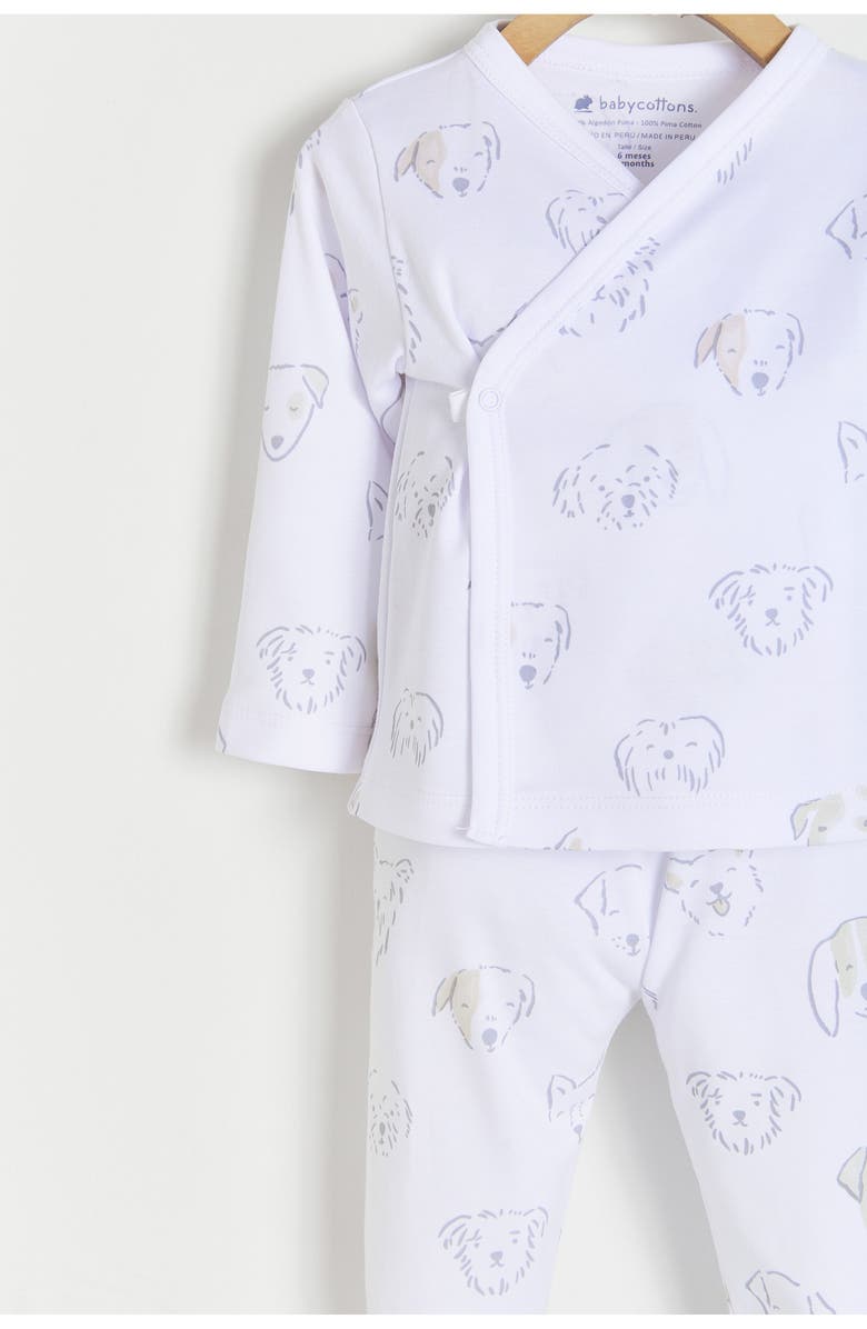 Babycottons Premium Peruvian Pima Cotton Paws Kimono & Pants Set for Infant, Alternate, color,