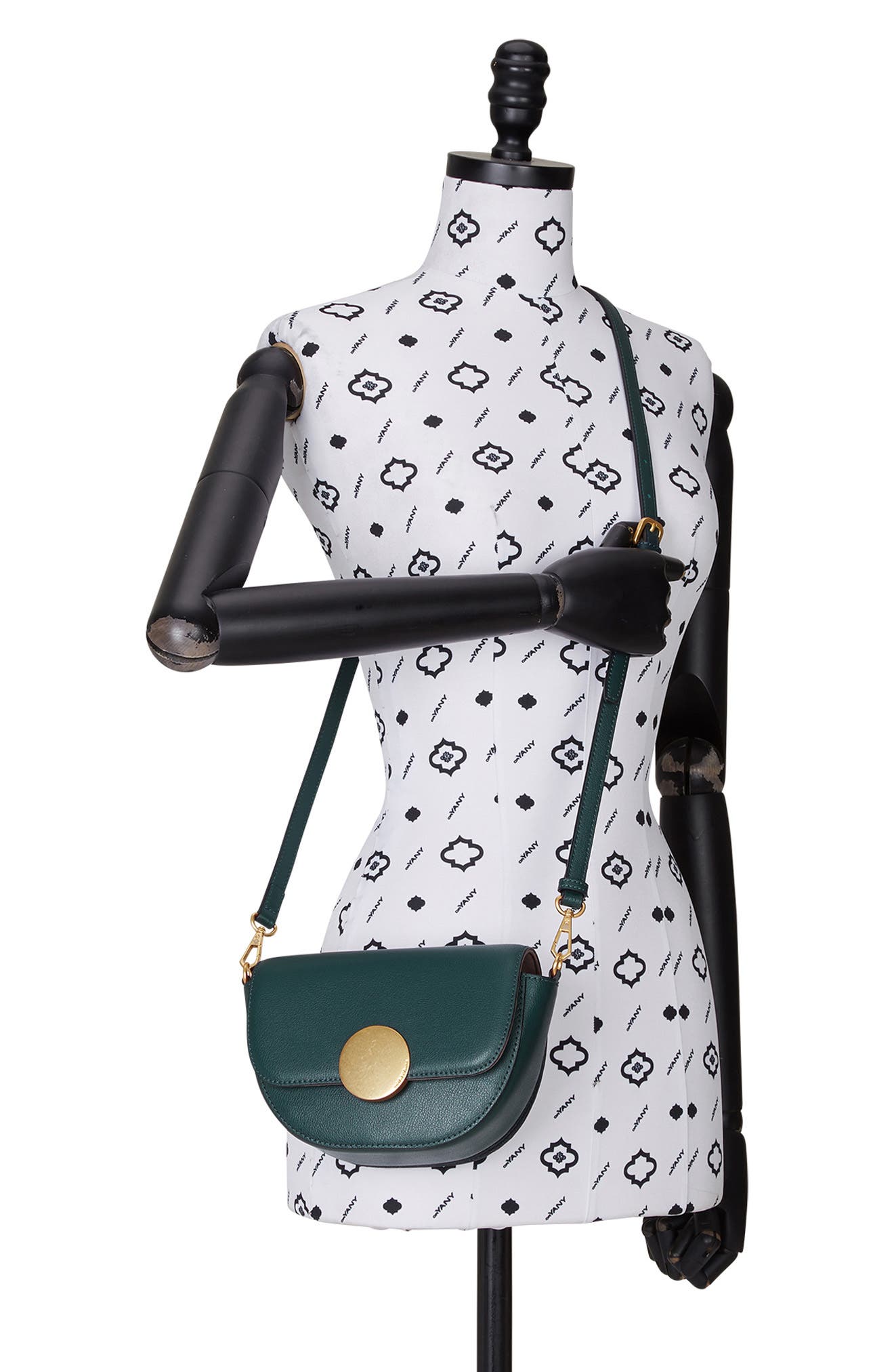 Lottie Leather Saddle Crossbody Bag, Alternate, color, DEEP GREEN