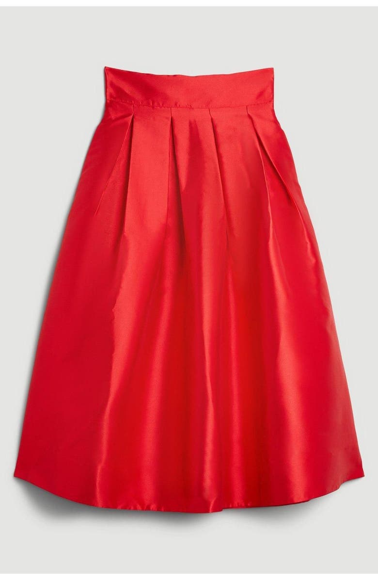 Karen Millen Twill Woven Prom Maxi Skirt, Alternate, color, Red