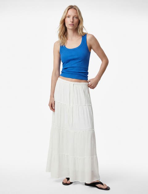 Scoop Neck Ribbed Cotton Tank Top