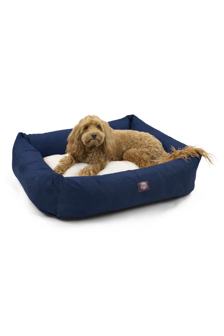 Luxe Bagel Dog Bed, Alternate, color, NAVY