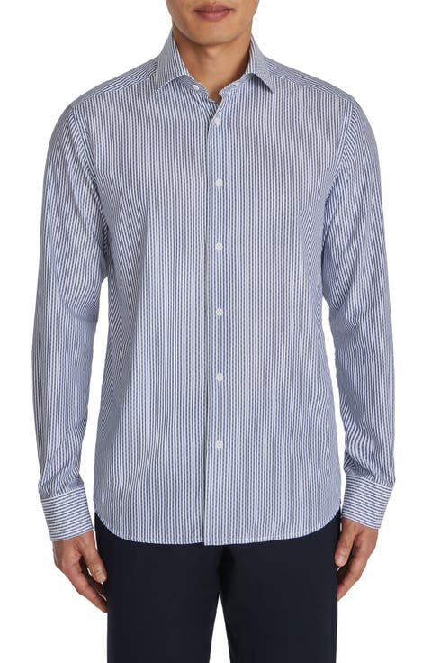Aaron Stripe Cotton Button-Up Shirt
