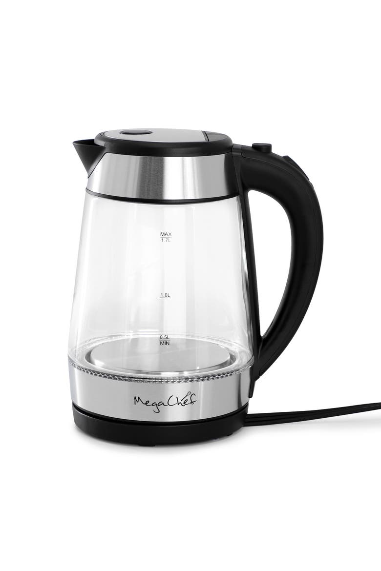 1.8 Quart Glass and Stainless Steel Electric Tea Kettle, Alternate, color, Grey