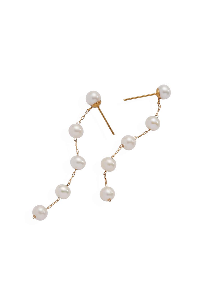 Freshwater Pearl Linear Earrings, Alternate, color, Pearl