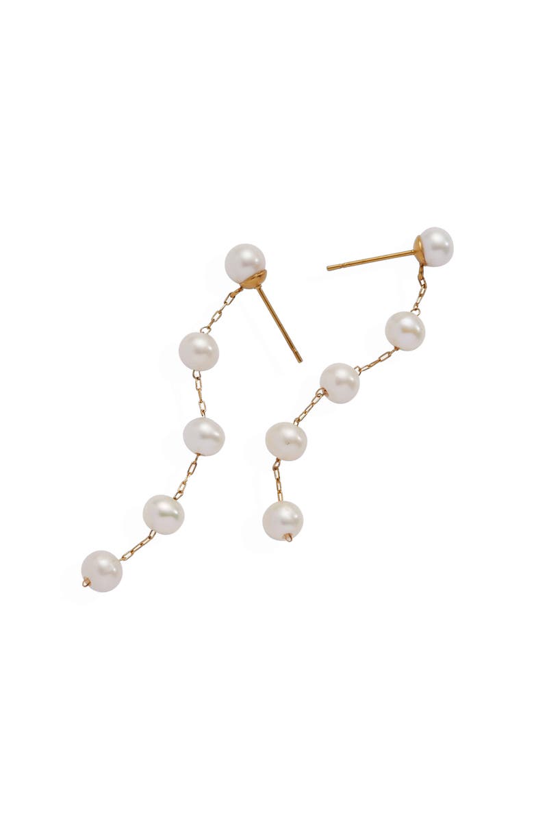 Alex and Ani Freshwater Pearl Linear Earrings, Alternate, color, Pearl