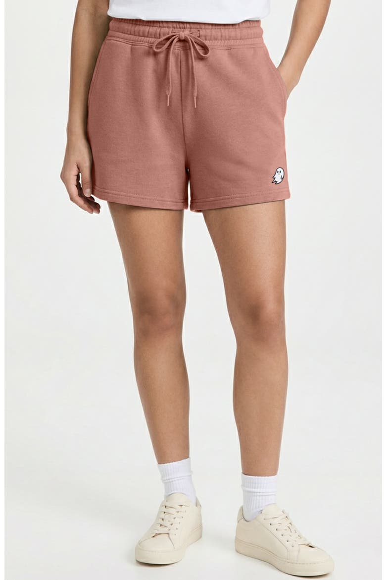 Womens Ghost Midweight Washed Fleece Shorts, Alternate, color, Dusty Rose