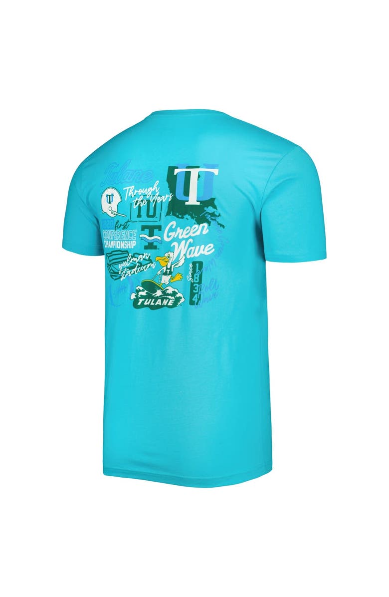 IMAGE ONE Men's Blue Tulane Green Wave Through the Years T-Shirt, Alternate, color,