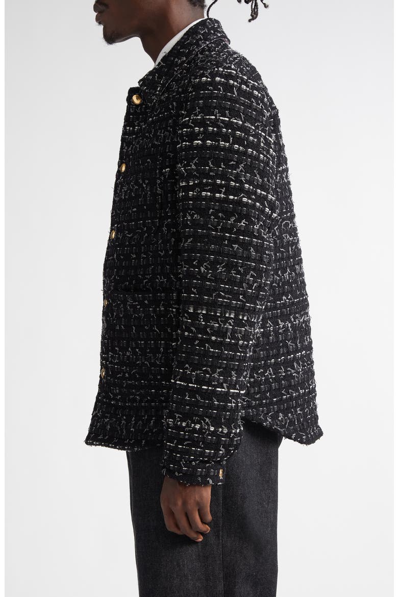 Denim Ribbon Tweed Jacket, Alternate, color, BLACK