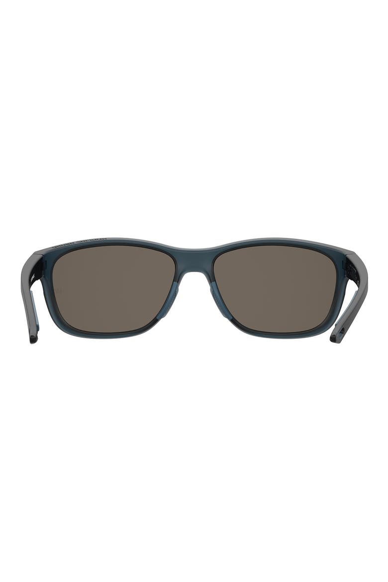 61mm Gradient Polarized Rectangular Sunglasses, Alternate, color, MATTE BLACK CRYSTAL