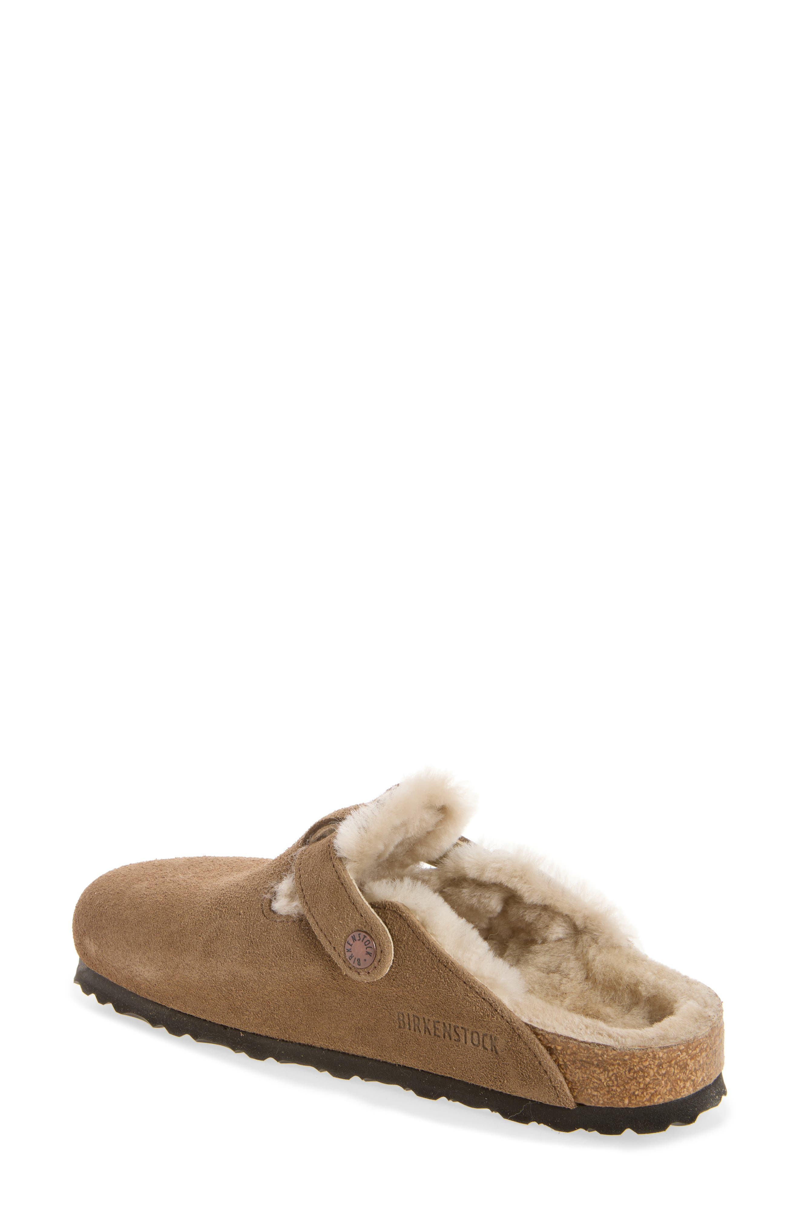 Boston Genuine Shearling Clog, Alternate, color, DARK TEA/ SANDCASTLE
