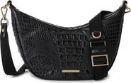 Brahmin Percy Croc Embossed Leather Shoulder Bag