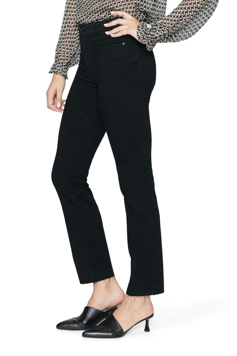Cindy Raw Hem Straight Leg Jeans, Alternate, color, BLACK SHADOW