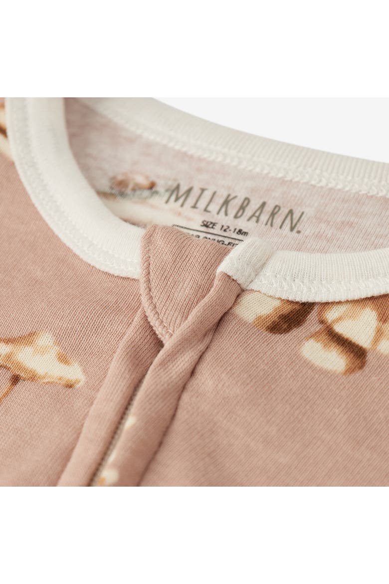 Organic Cotton Zipper Pajama, Alternate, color, Mushroom