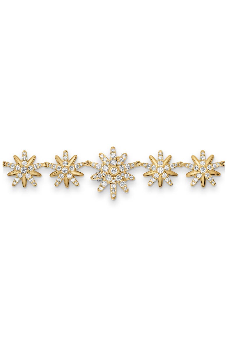 Starburst Tennis Necklace, 18K Yellow Gold with Diamonds, 12.5mm, Alternate, color, GOLD