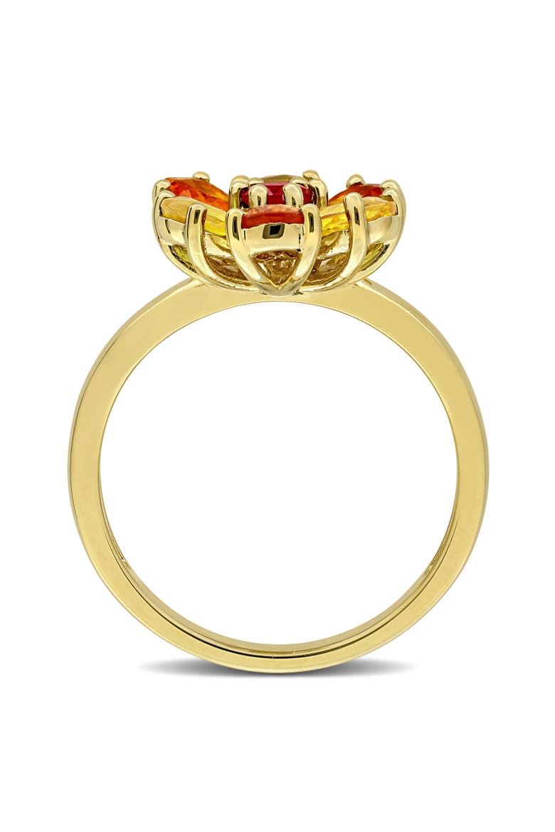 Orange & Yellow Sapphire Flower Ring, Alternate, color, Sapphire