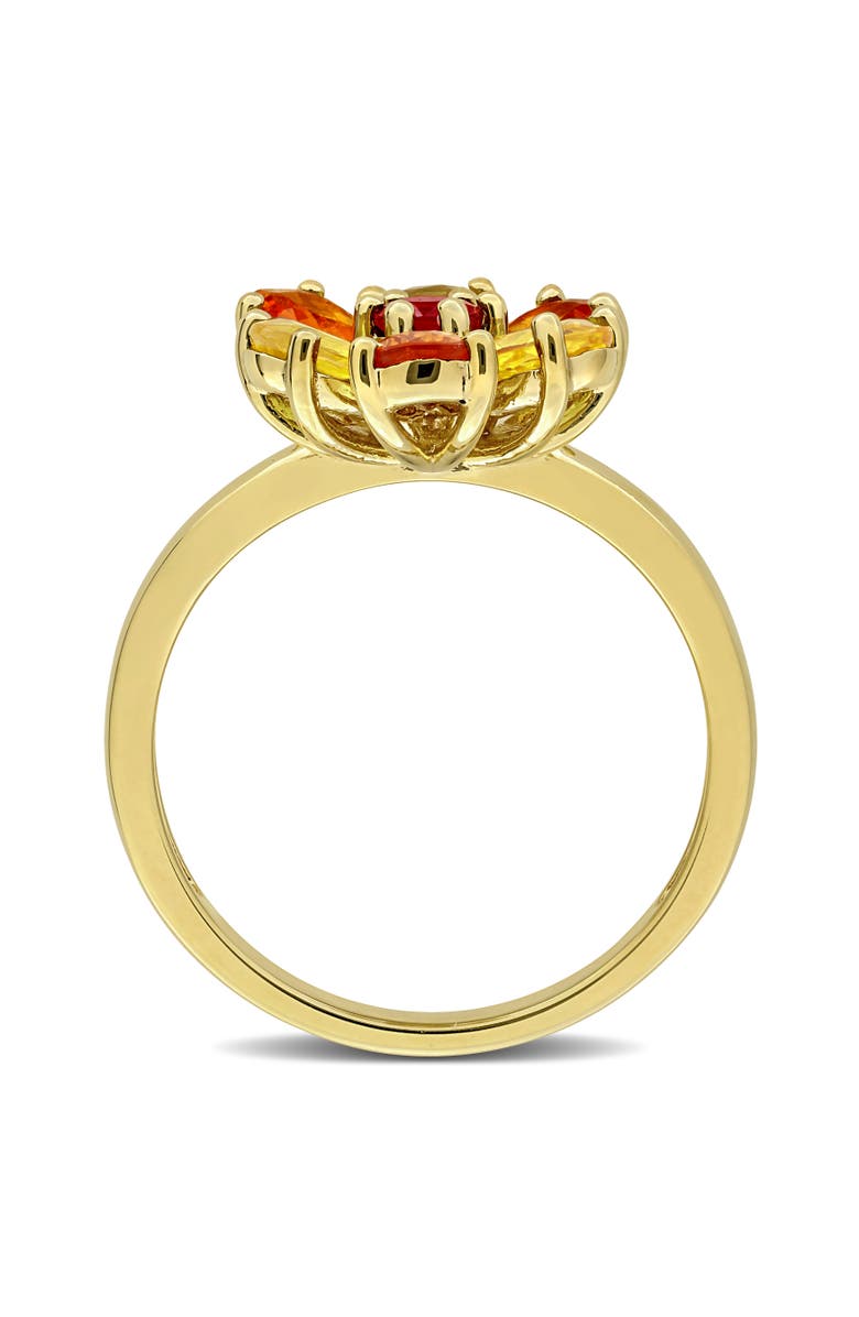 Julianna B. Orange & Yellow Sapphire Flower Ring, Alternate, color, Sapphire