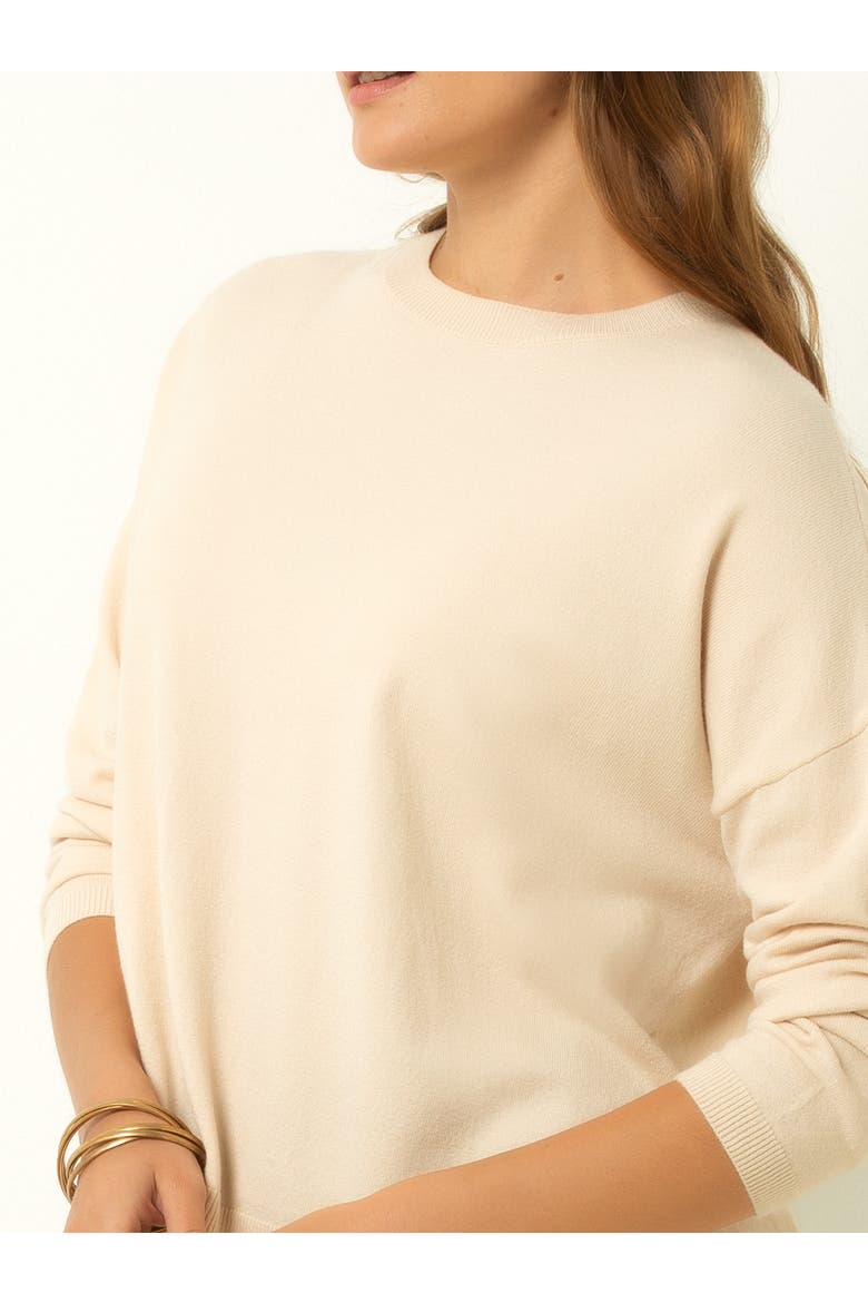 Relaxed Crew Neck Sweater, Alternate, color, Buttercream