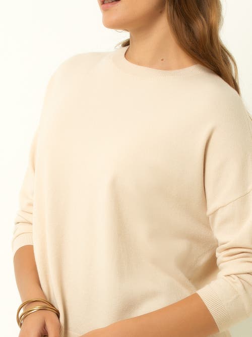 Single Stitch Relaxed Crew Neck Sweater In Neutral