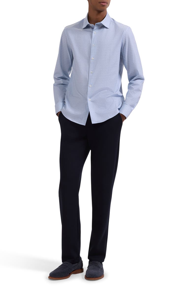 Bugatchi James OoohCotton<sup>®</sup> Geo Stripe Button-Up Shirt, Alternate, color, Ether