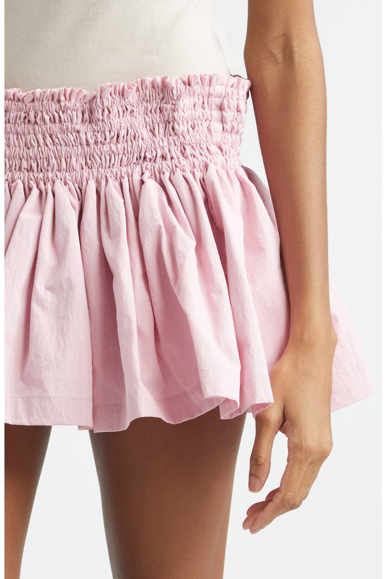 Track Shirred Miniskirt, Alternate, color, PINK