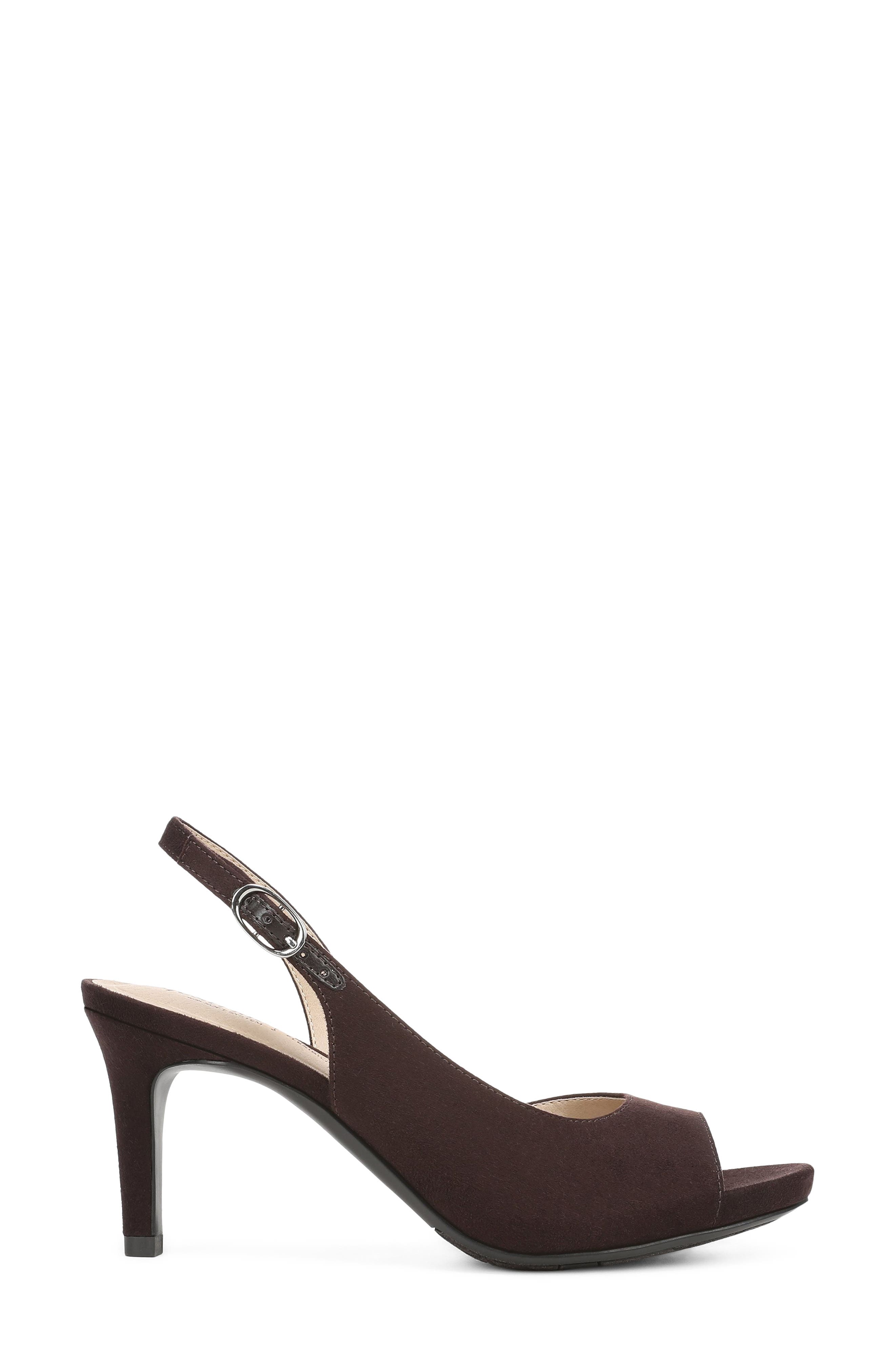 LifeStride Teller Slingback Half d'Orsay Platform Sandal, Alternate, color, Dark Chocolate