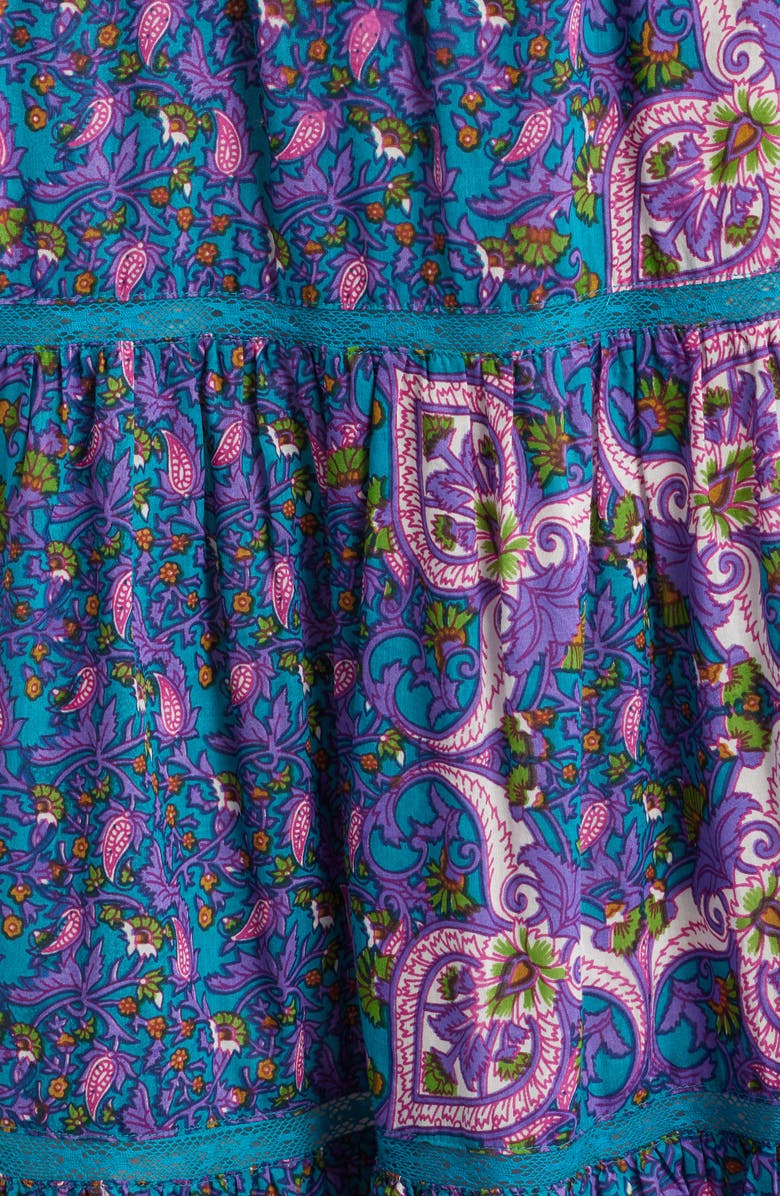 ALICIA BELL Mandy Cotton & Silk Maxi Cover-Up Skirt, Alternate, color, Purple Brown Print